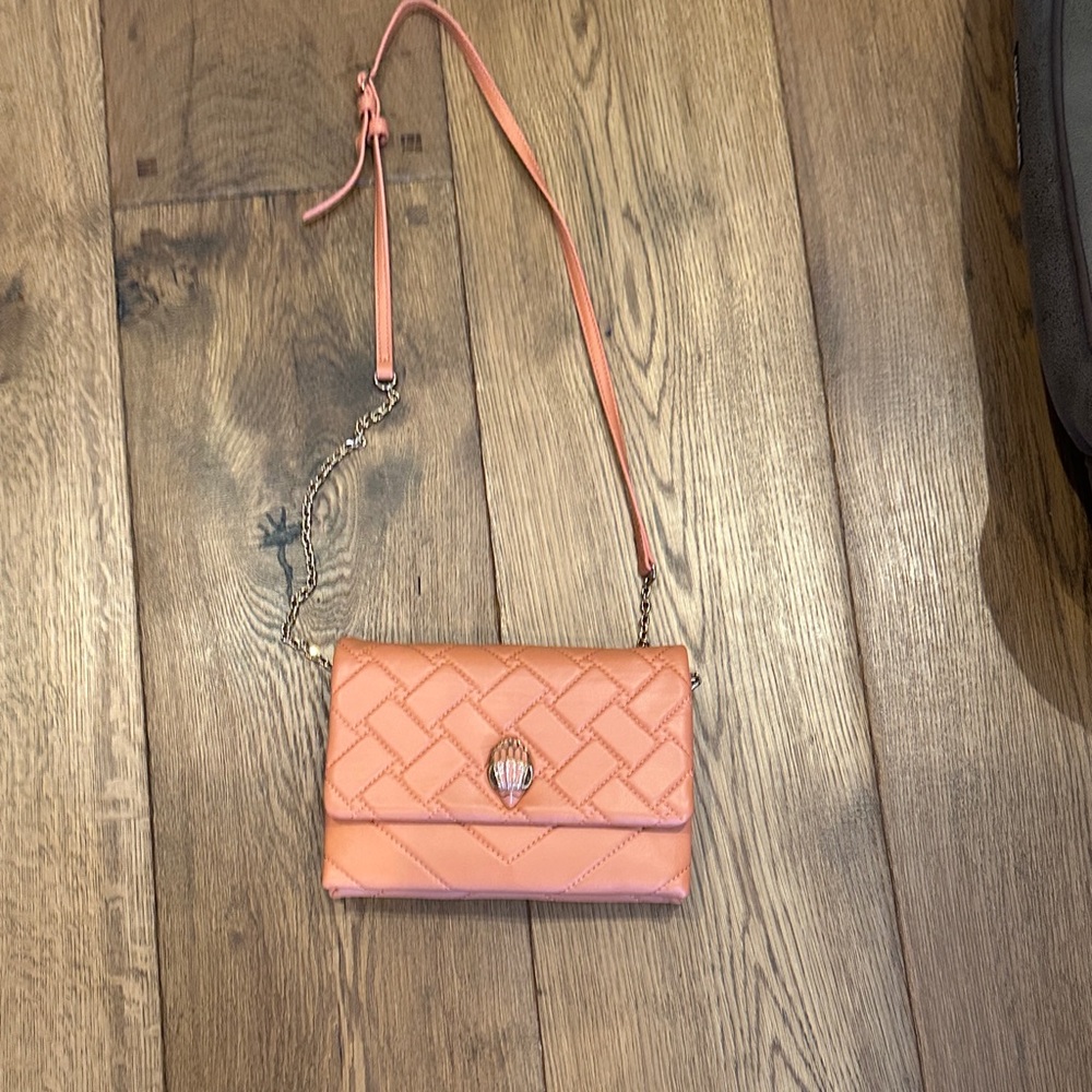 Kurt Geiger Peach Quilted Crossbody Bag